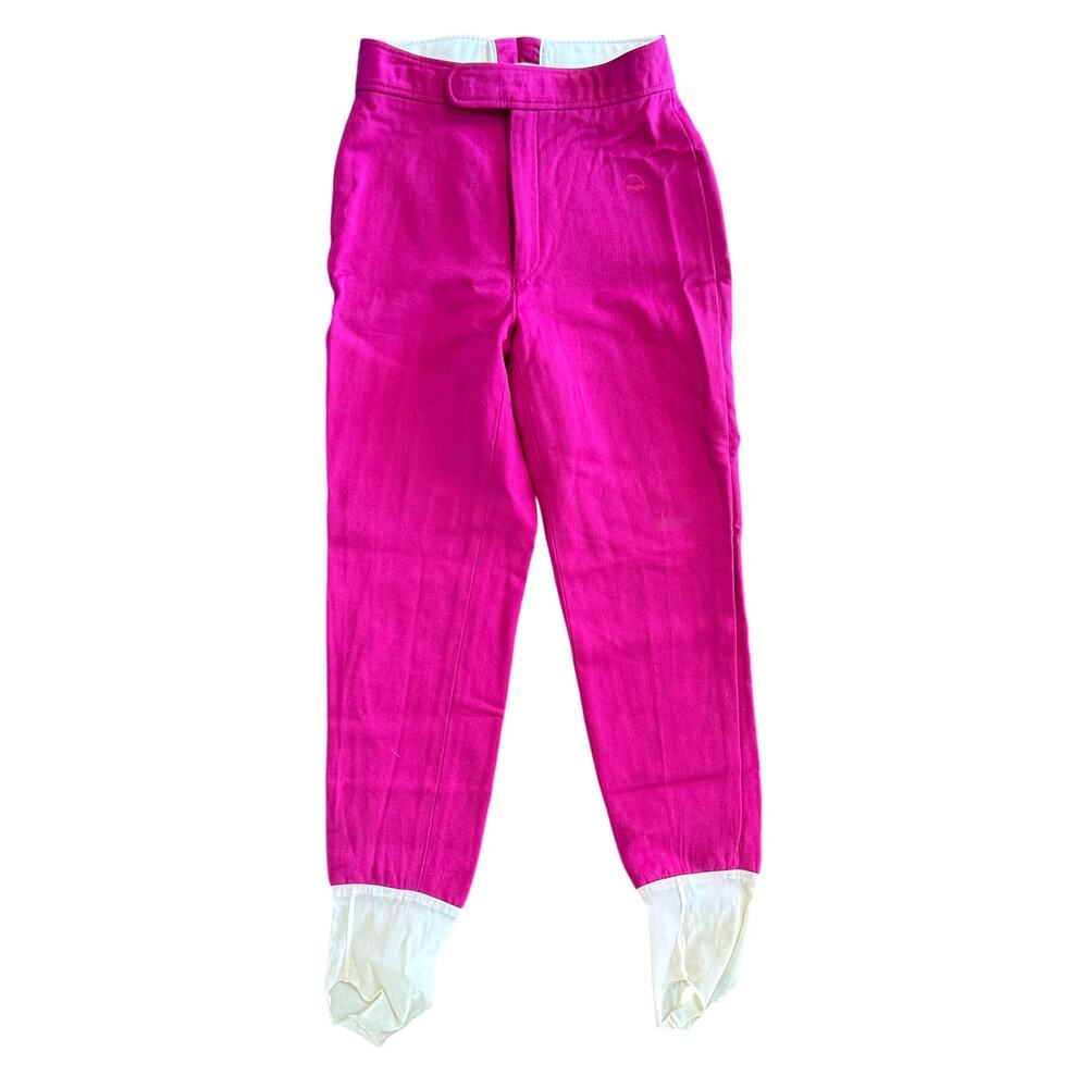 BOGNER | Vintage 80's Stirrup Wool Blend Ski Pants in Fuschia | Women's Size 10